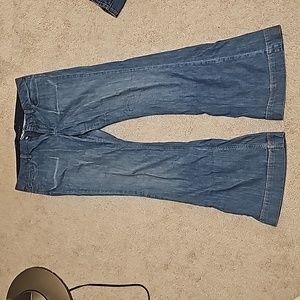 Banana Republic Womens Medium Wash Wide Leg Jeans